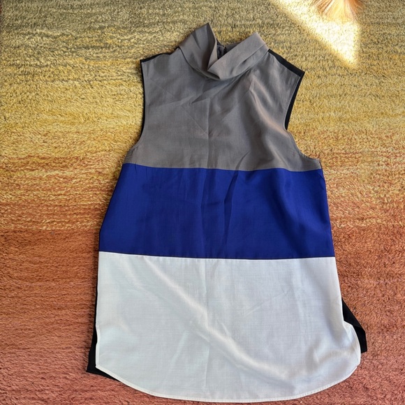 Emporio Armani Tri-Color Sleeveless Silk Blouse - Picture 1 of 6